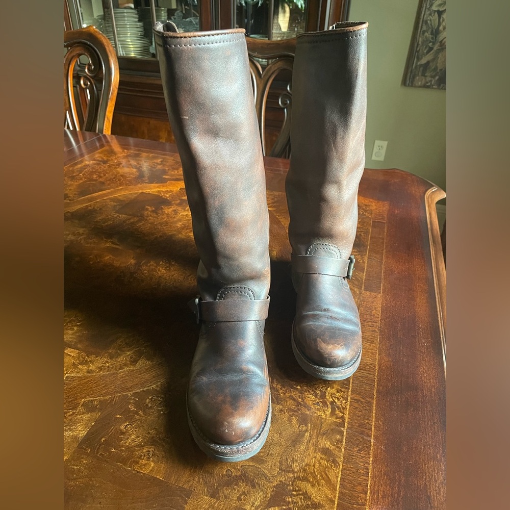 FRYE Veronica slouch tall boot 8 brown leather
